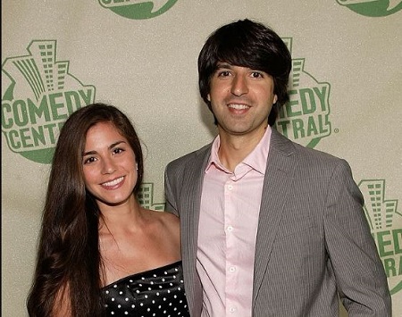 The comedian Demetri Martin with his wife, Rachel Beame